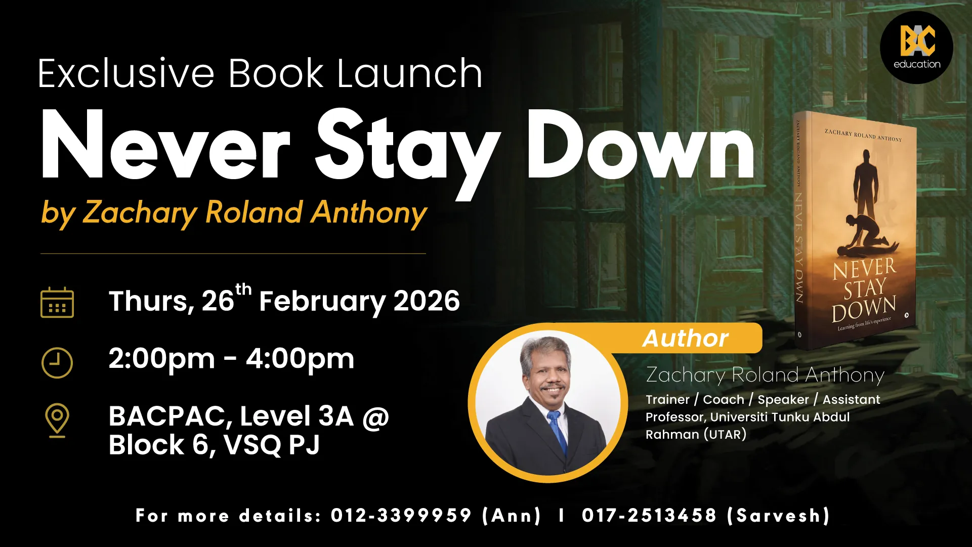 Book Launch - Never Stay Down