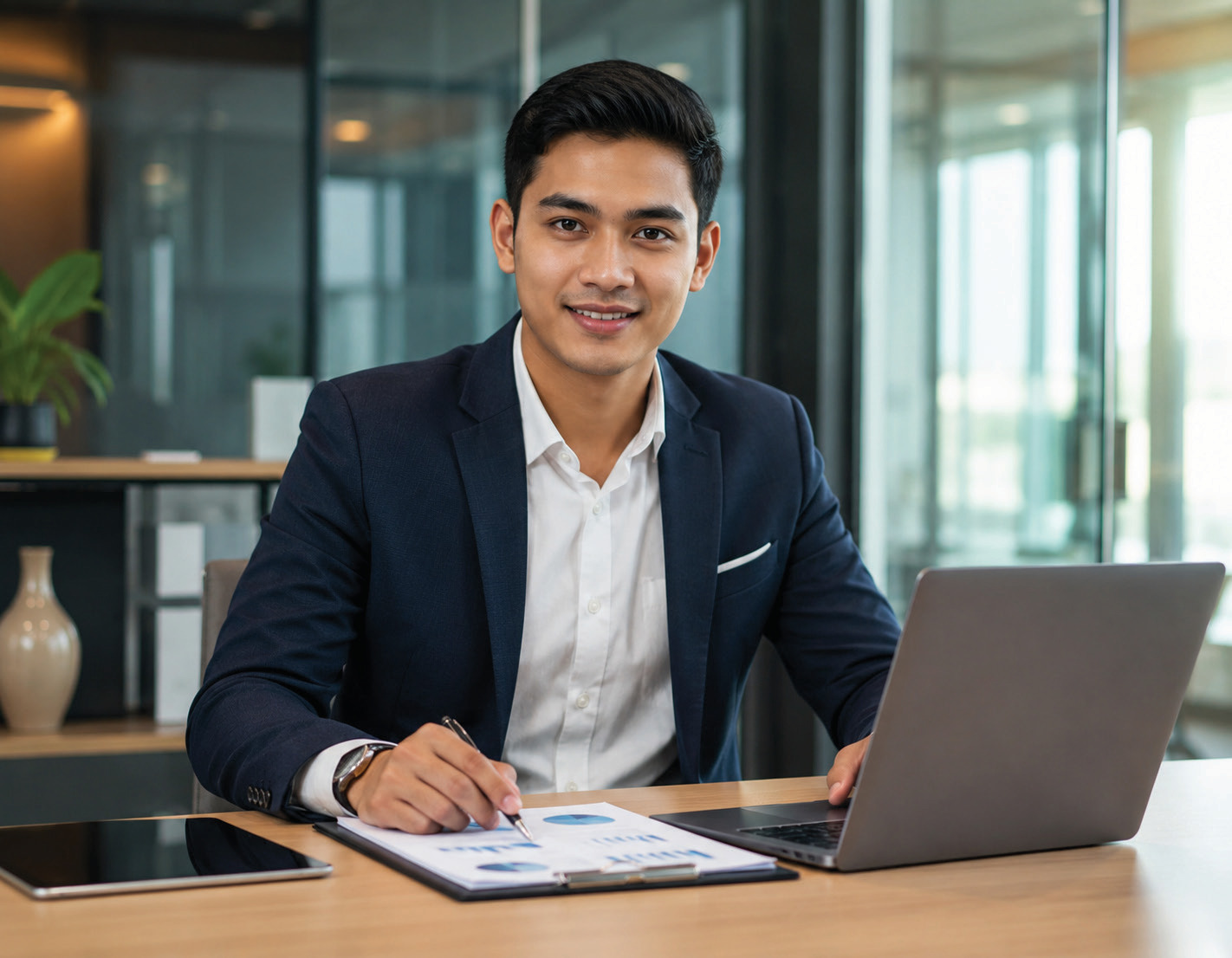 Hospitality student studying