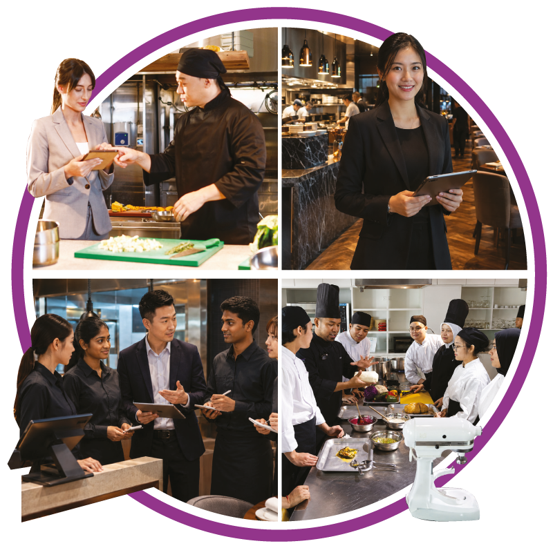 Students completing practical restaurant and kitchen training